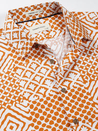 Thomas Scott Printed Smart Slim Fit Opaque Casual Shirt