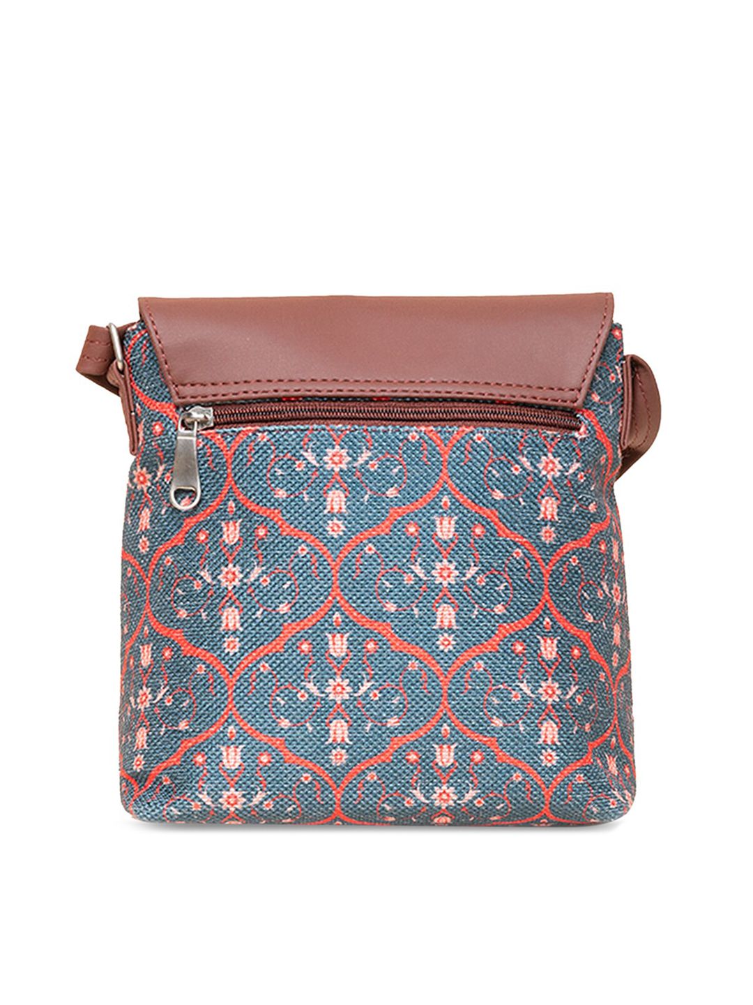 ZOUK Ethnic Motifs Printed Structured Sling Bag