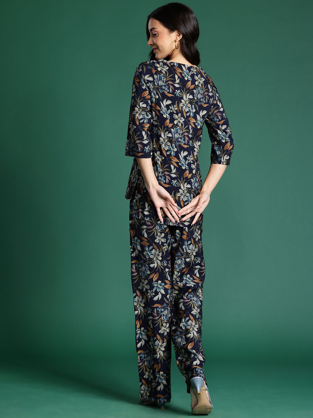 DressBerry Floral Printed Tunic With Trousers Co-Ords