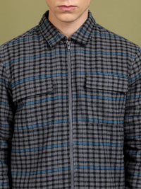 HIGHLANDER Shepherd Checks Spread Collar Flannel Shacket