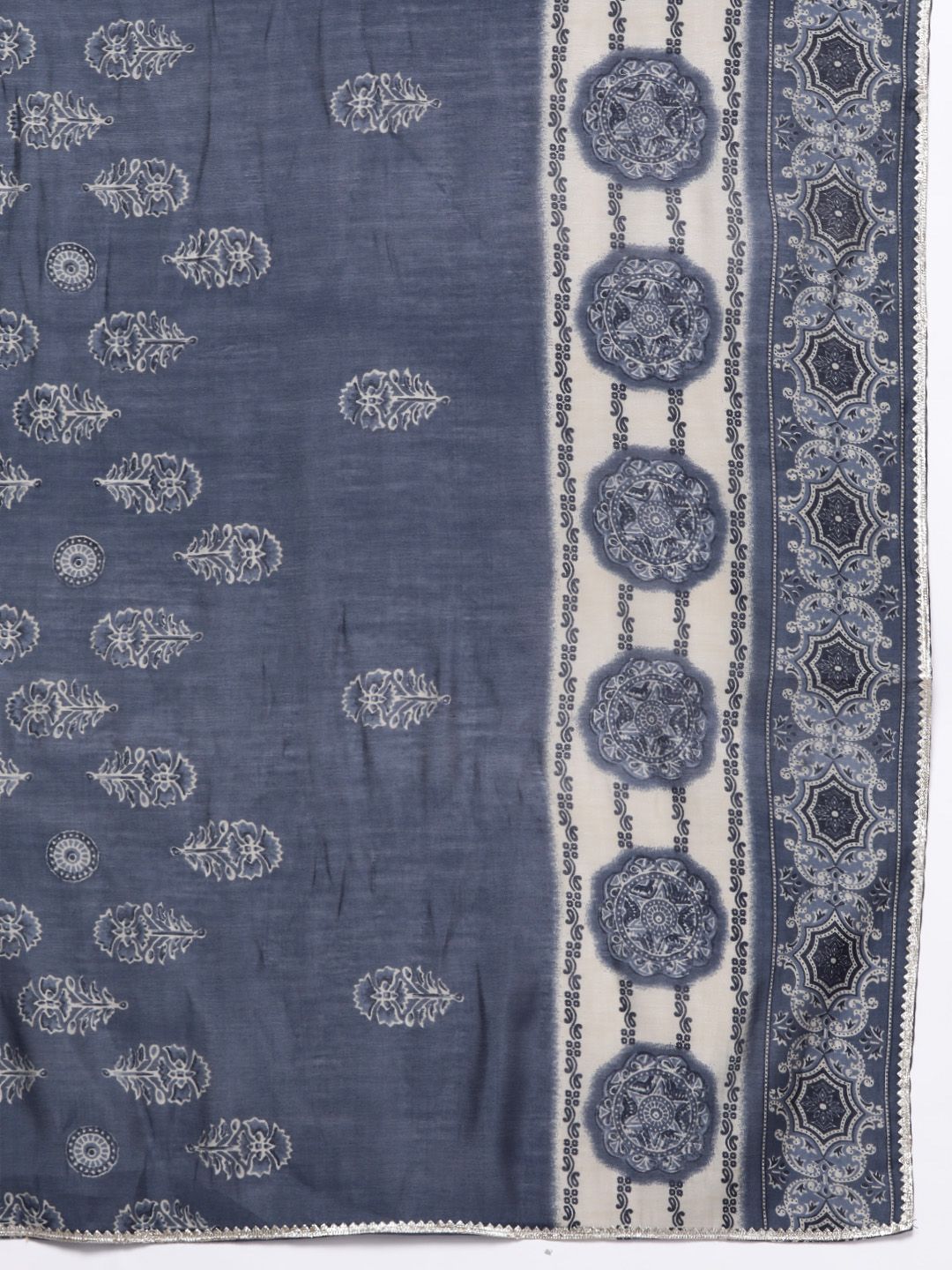 Libas Floral Printed Pleated Gotta Patti Kurta with Palazzos & Dupatta