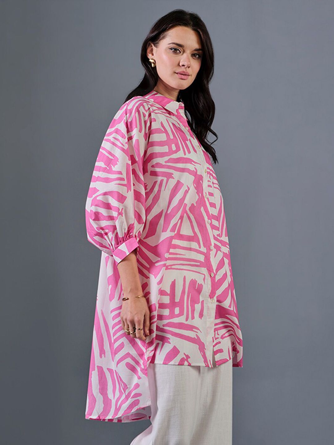 AND Floral Print Cotton Empire Top