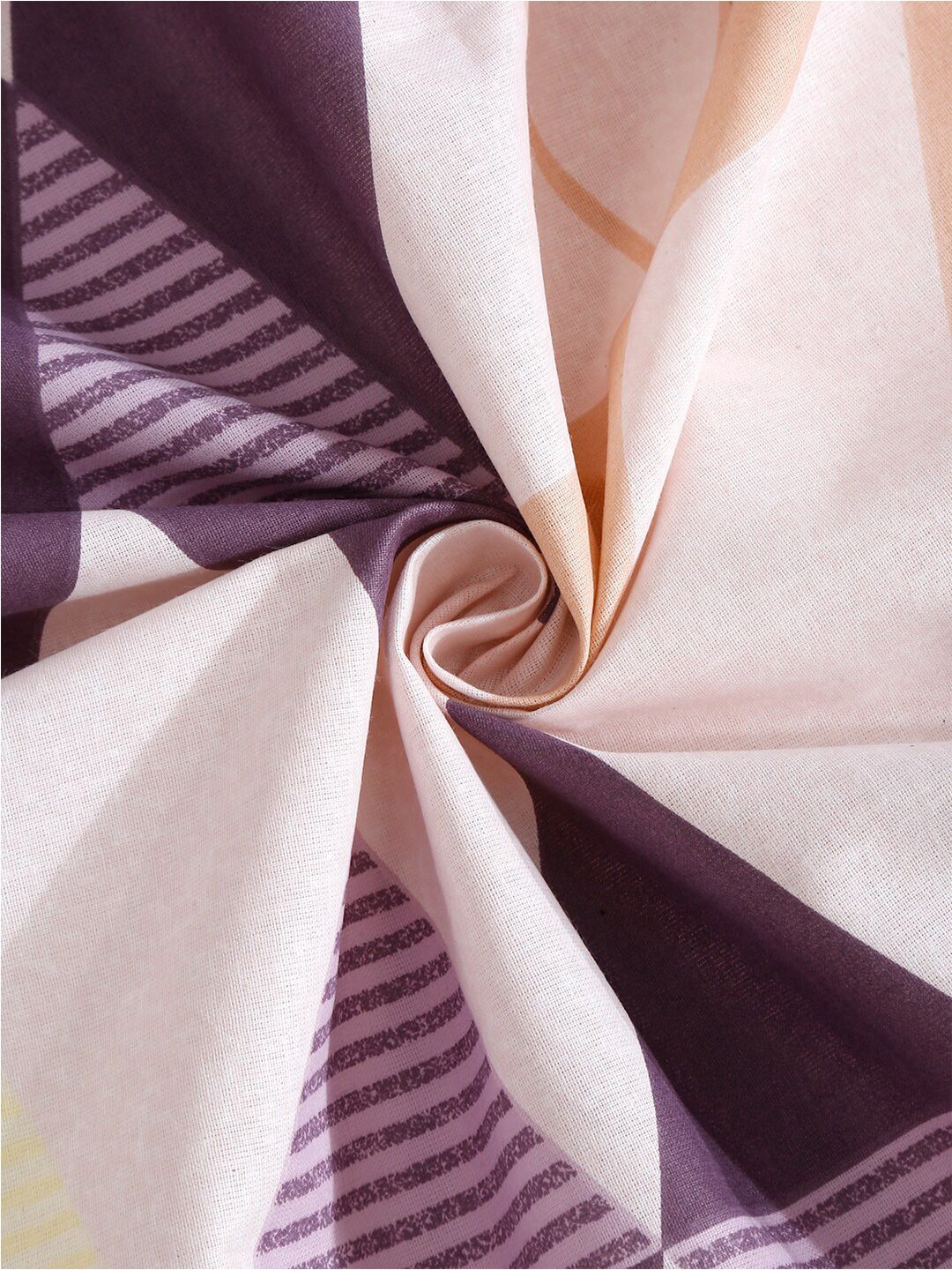KLOTTHE Purple Printed Pure Cotton 400 TC Single Cadar King & 1 Sarung Bantal
