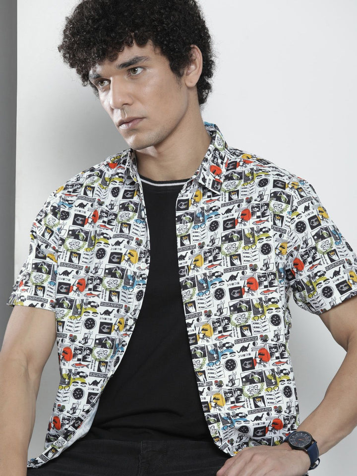 The Indian Garage Co Men Regular Fit Graphic Printed Resortwear Shirt