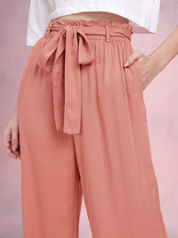 DressBerry Women High-Rise Pleated Trousers Comes With a Belt