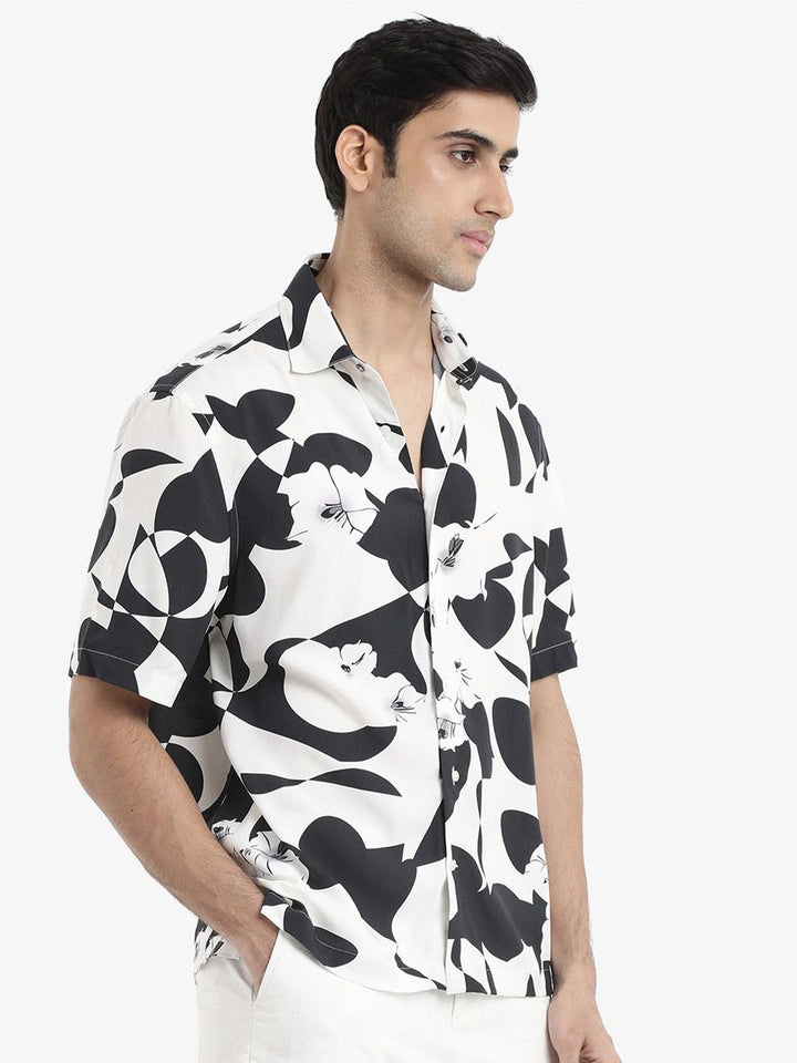 RARE RABBIT Men Talitha Boxy Opaque Printed Shirt