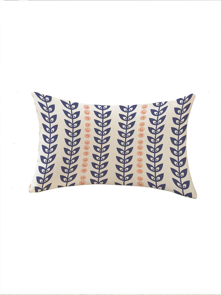 STITCHNEST Blue & White Set of 2 Floral 12" X 18" Rectangle Cushion Covers