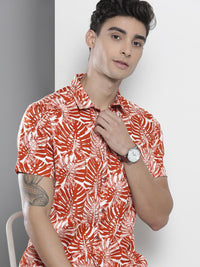 The Indian Garage Co Men Regular Fit Tropical Printed Cotton Resortwear Shirt