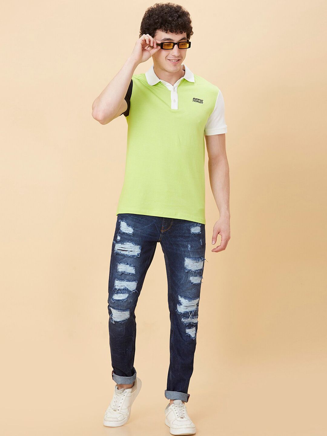 Being Human Men Slim Fit Highly Distressed Heavy Fade Stretchable Jeans