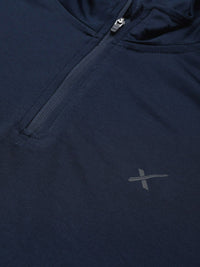 HRX by Hrithik Roshan Men Navy Blue Solid T-shirt