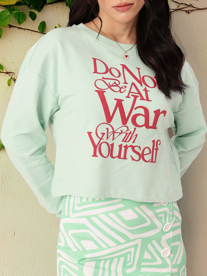 DressBerry Printed Cotton Terry Relaxed Fit Sweatshirts