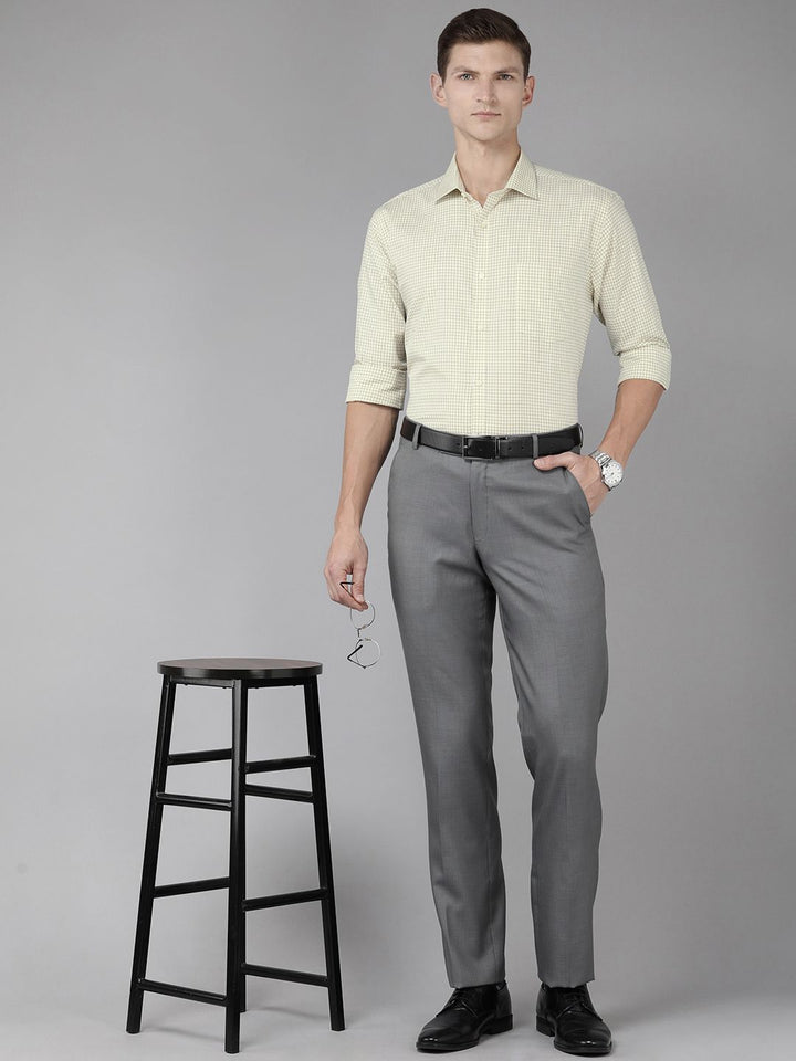 Park Avenue Men Slim Fit Grid Tattersall Checks Opaque Pure Cotton Formal Shirt