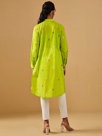Global Desi Abstract Printed Pure Cotton Crop Top With Jacket
