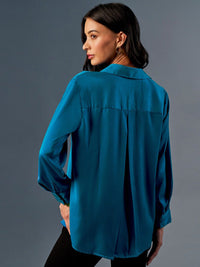 AND Cuffed Sleeves Shirt Style Top