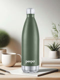 Pexpo ELECTRO ISI Certified Thermosteel 1L 24 Hrs Hot & Cold Green Water Bottle 1000ml
