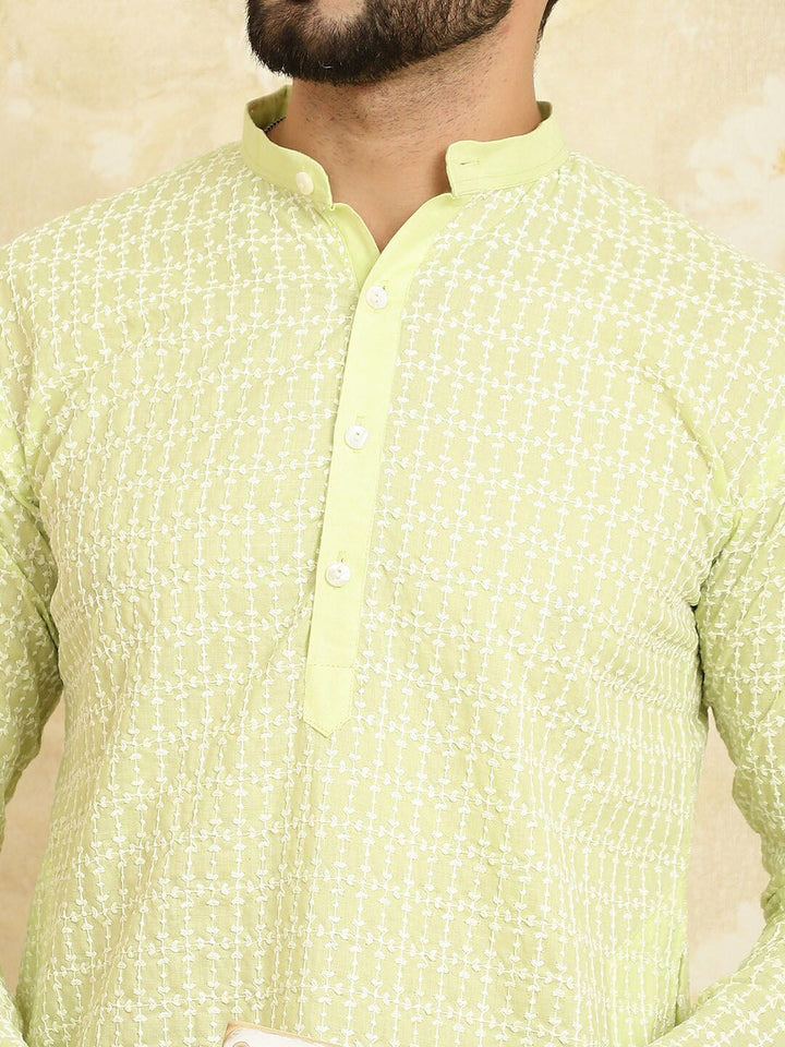 SOJANYA Ethnic Motifs Embroiedred Cotton Straight Kurta