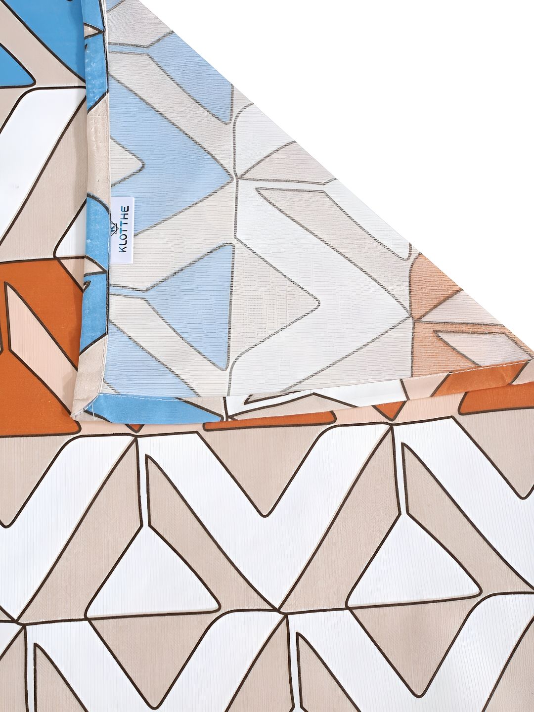 KLOTTHE Peach Kapas Geometrik 300 TC Cadar King Halus dengan 2 Sarung Bantal-98 x 89 inci