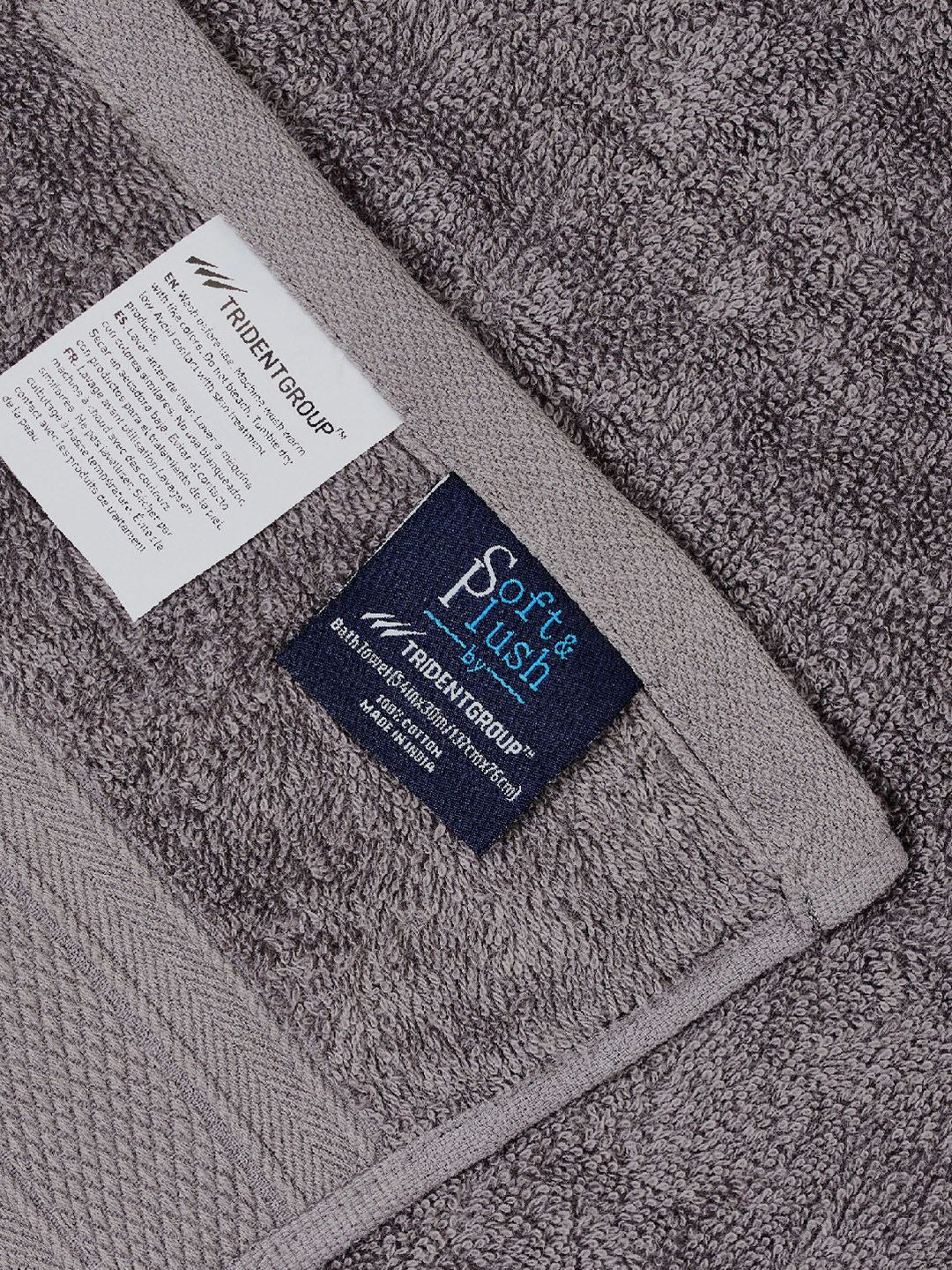MYTRIDENT Unisex Set Of 6 Charcoal Grey Solid 500 GSM Towel Set