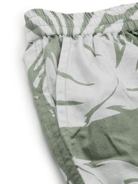SANSKRUTIHOMES Women Green & White Pure Cotton Printed Shorts Set