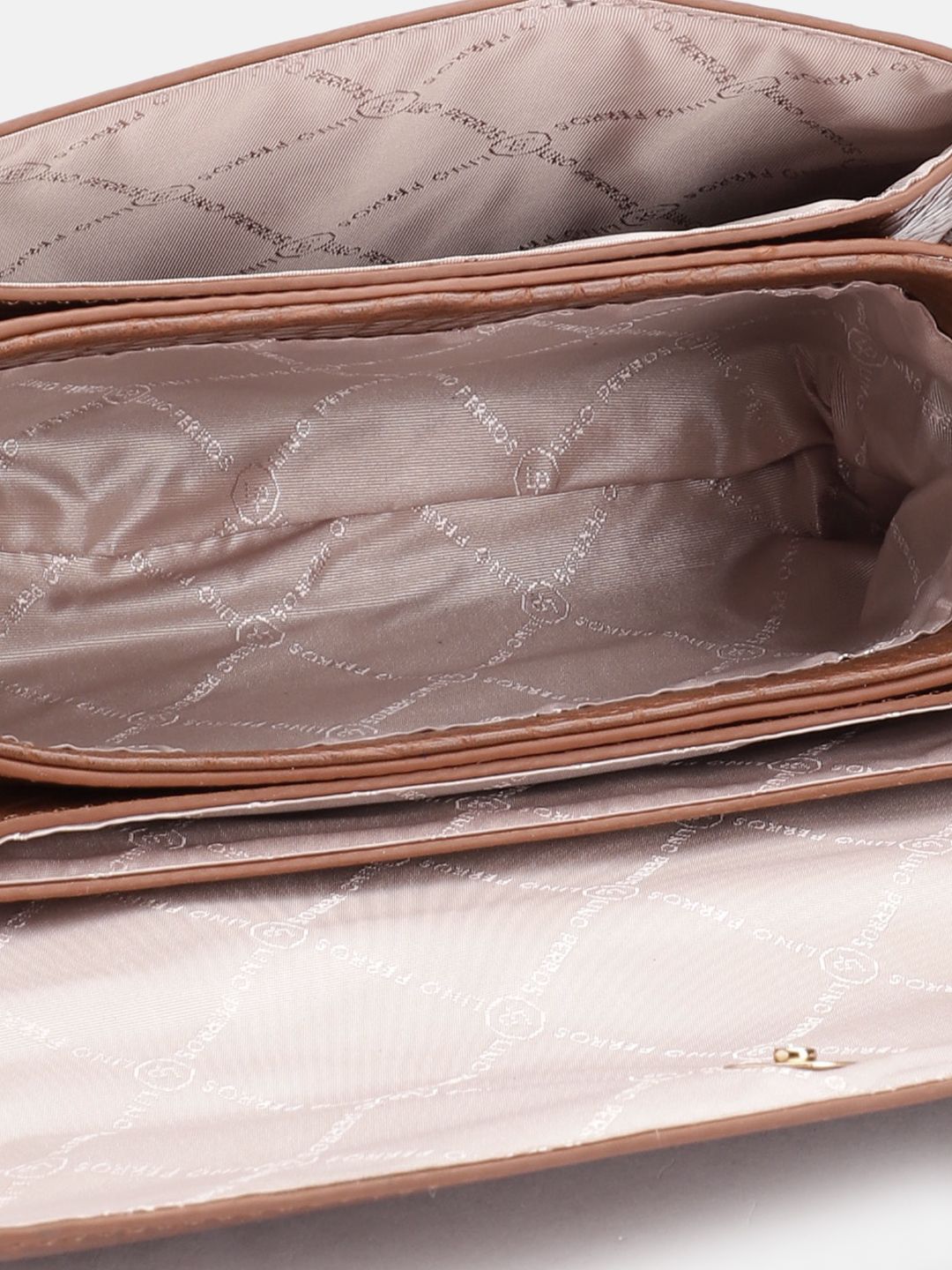 Lino Perros Croc Textured Structured Shoulder Bag
