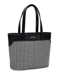Berrylush Checked 14 Inch Laptop Shopper Tote Bag
