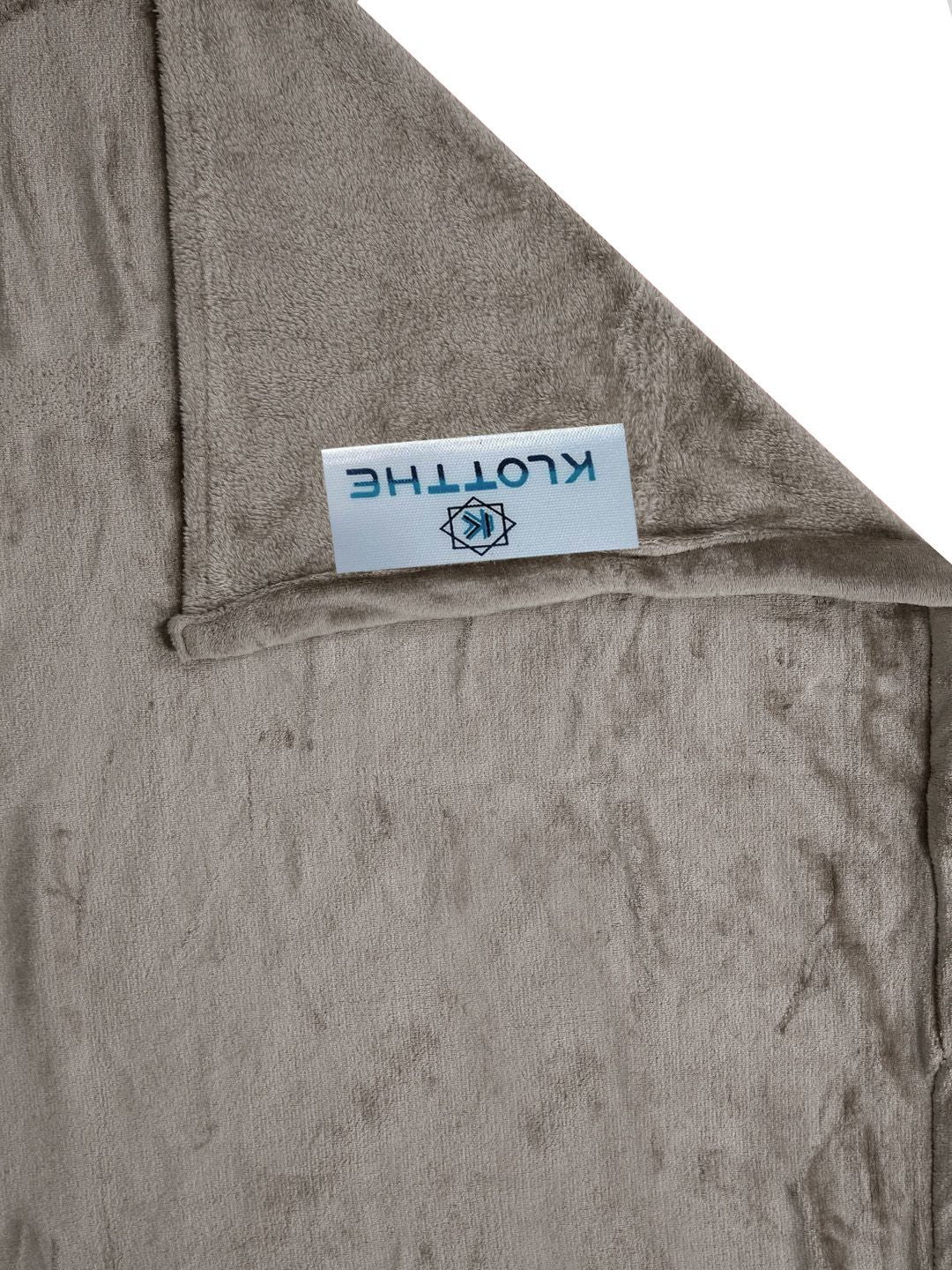 KLOTTHE Brown Woollen 300TC Single Bedsheet With Pillow Cover