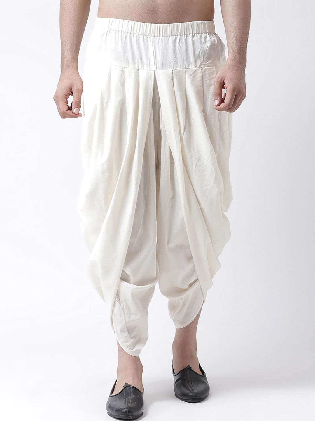 KISAH Men Cream-Coloured Solid Dhoti