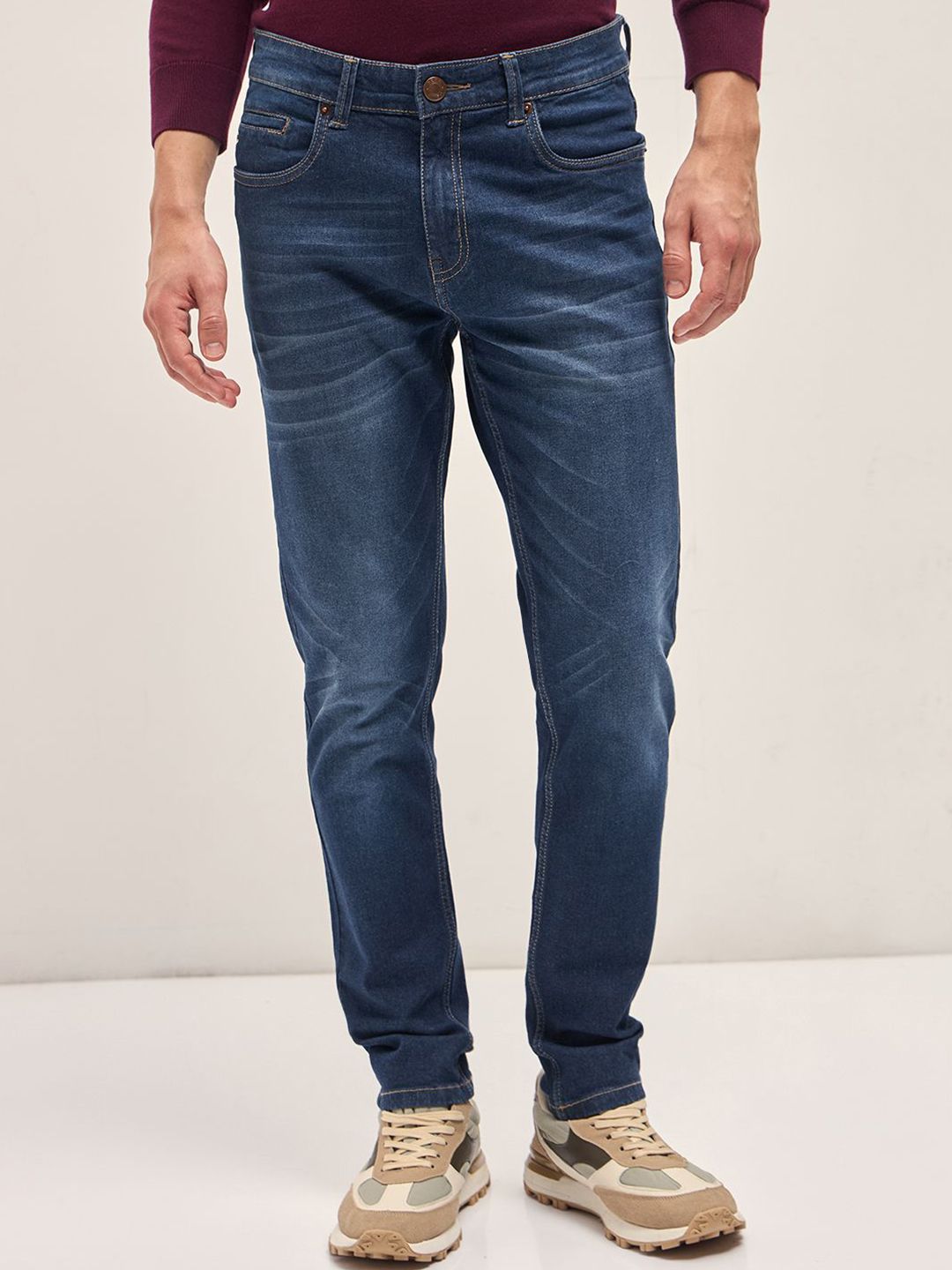 THE BEAR HOUSE Men Slim Fit Light Fade Stretchable Jeans