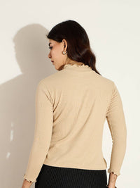 SASSAFRAS Women High Neck Full Sleeve Top