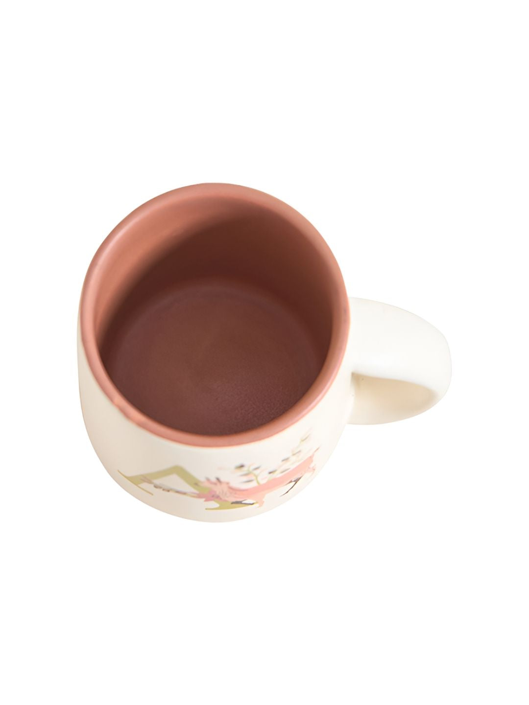 Chumbak Off White & Pink Printed Ceramic Glossy Mug 300