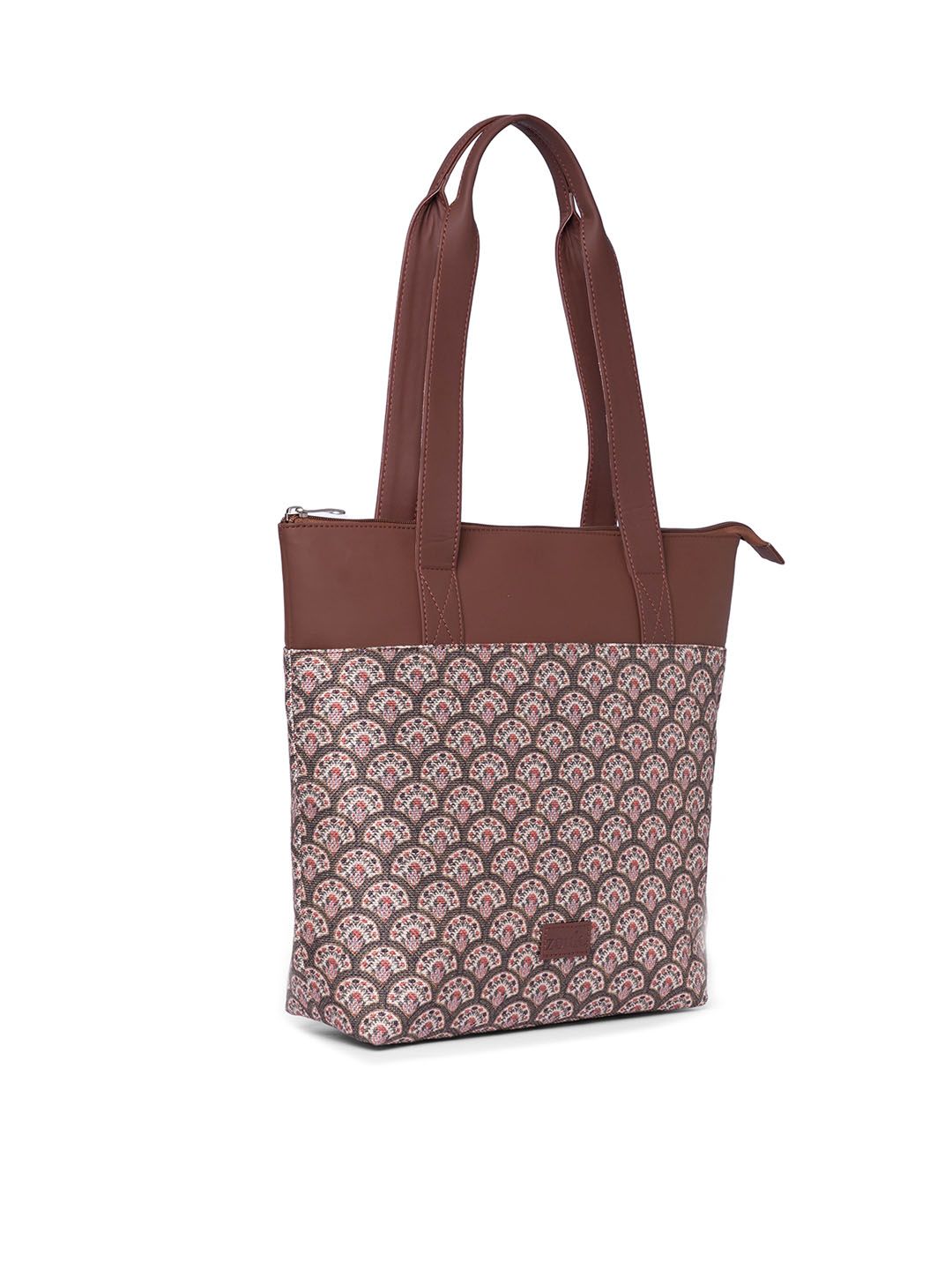 ZOUK Floral Printed Structured Tote Bag