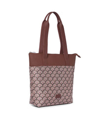 ZOUK Floral Printed Structured Tote Bag