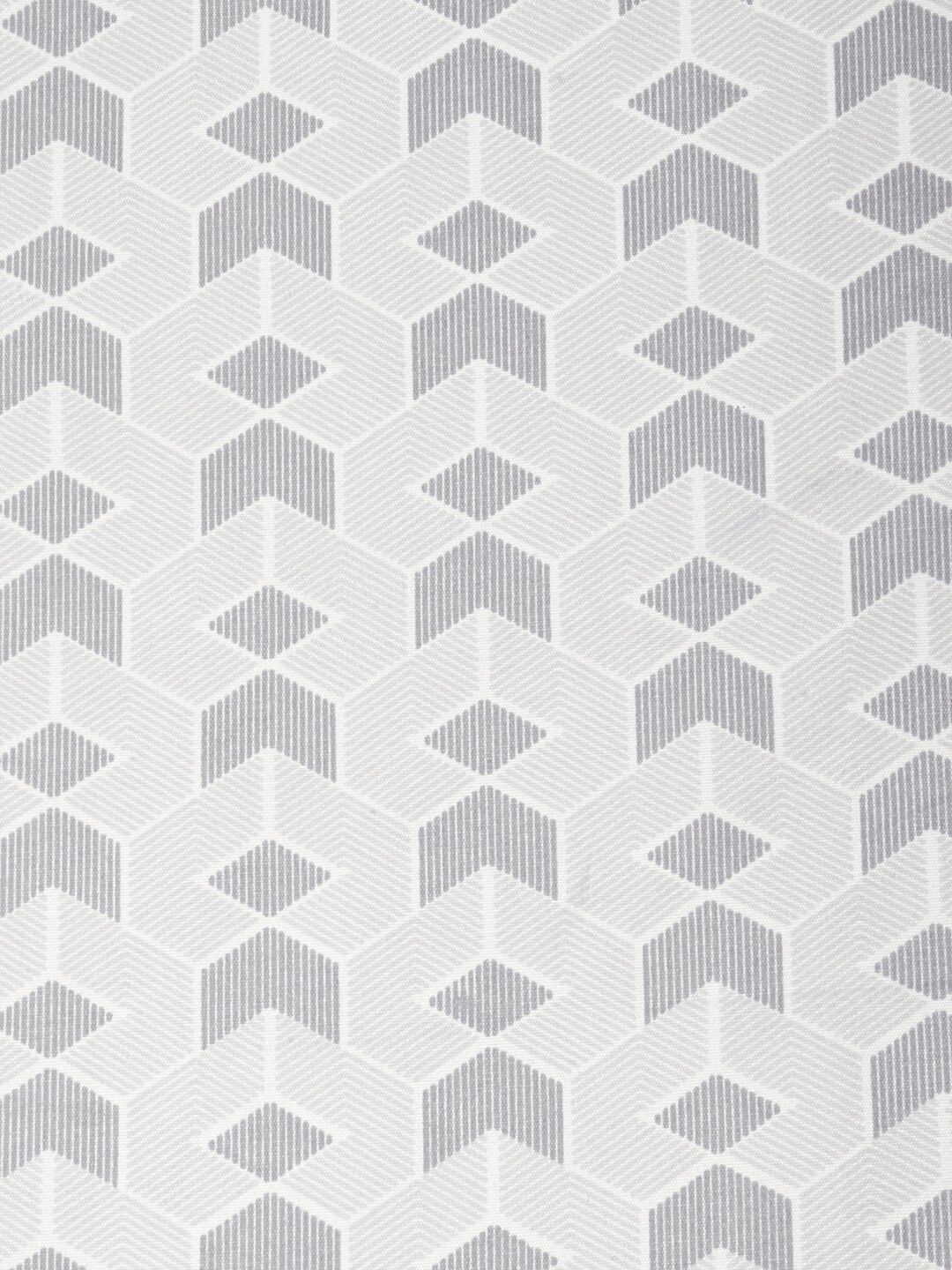 KLOTTHE Grey Geometric Fitted 300 TC King Fine Bedsheet with 2 Pillow Covers-250X220 cm