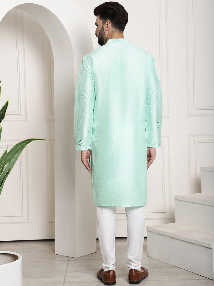SOJANYA Embroidered Regular Mirror Work Kurta with Churidar