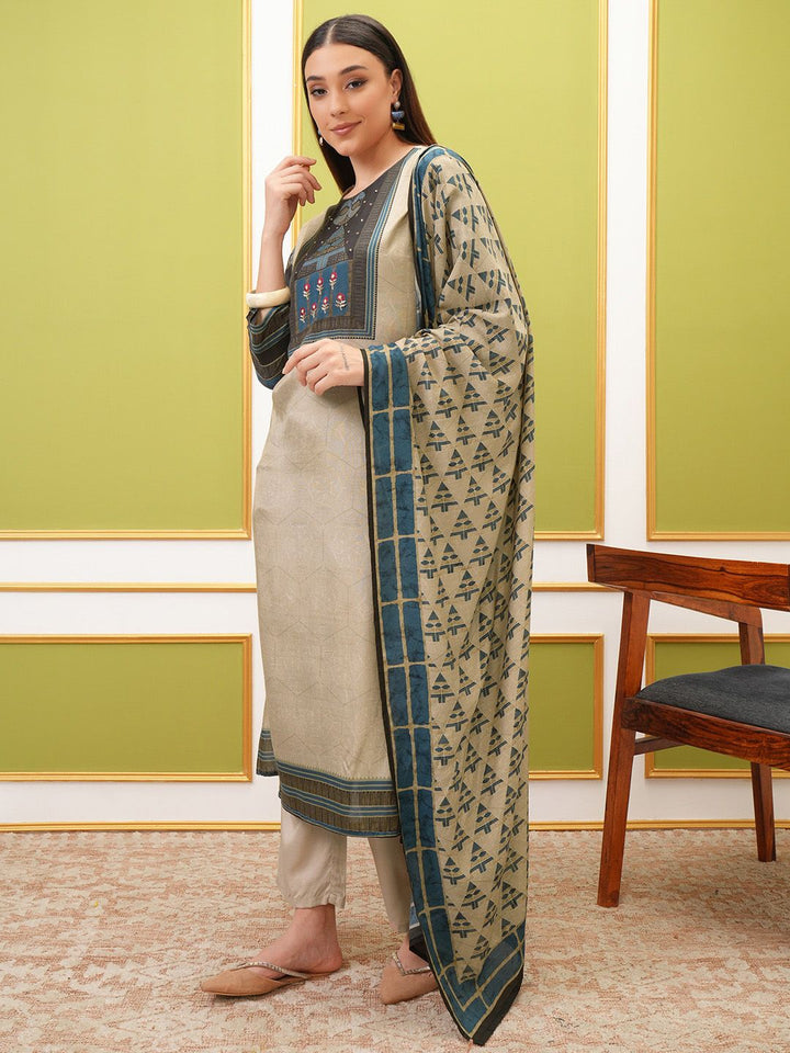 Vishudh Printed Regular Kurta with Trousers & With Dupatta