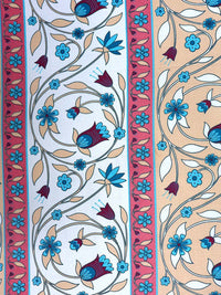 BOMBAY DYEING Cardinal Beige Floral Printed Cotton 120 TC Queen Bedsheet Set 2.54 x 2.24m