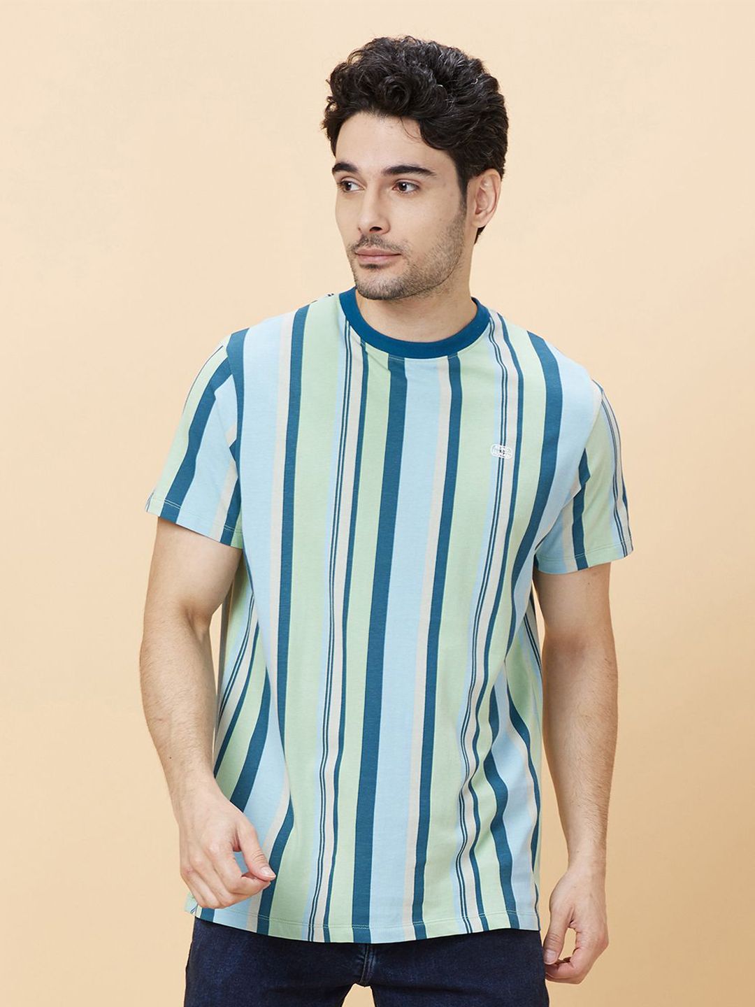 Being Human Men Striped Slim Fit T-shirt