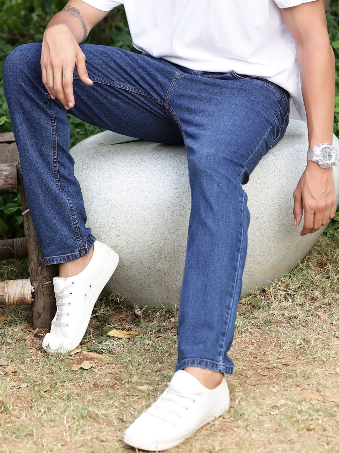 Thomas Scott Men Smart Slim Fit Light Fade Stretchable Jeans