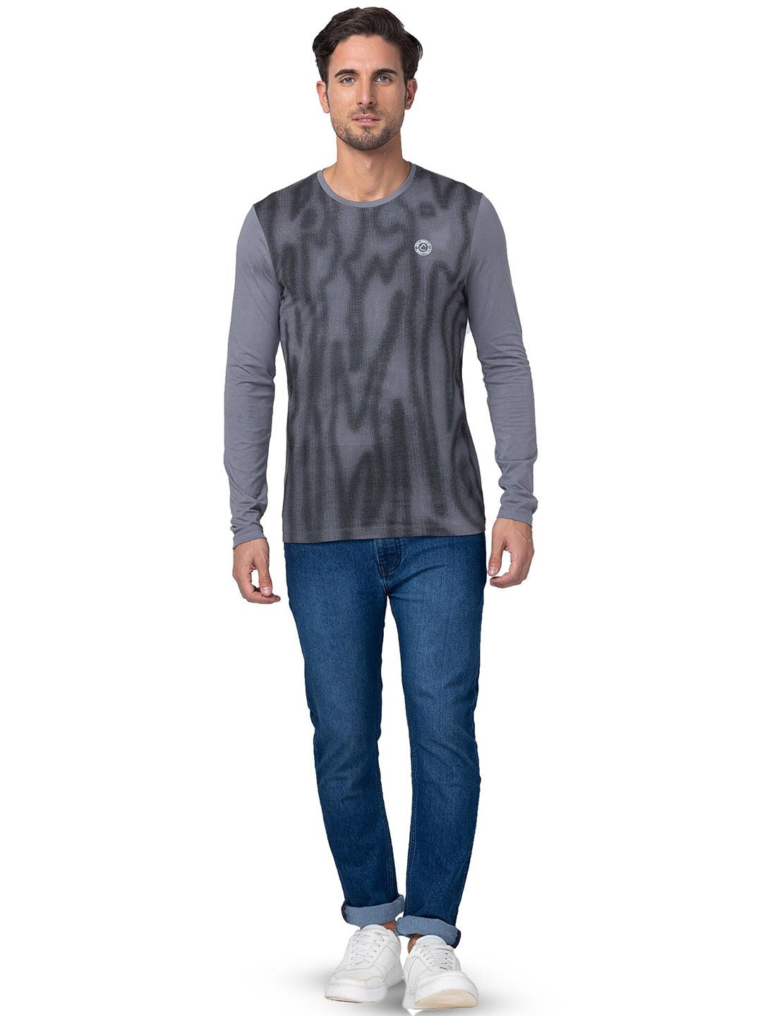 Being Human Slim Fit Abstract Printed Round Neck Casual T-shirt