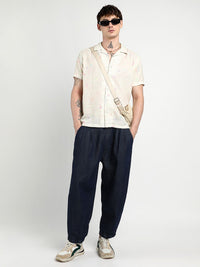 Campus Sutra Men Comfort Cuban Collar Printed Heathered Drawn Casual Shirt