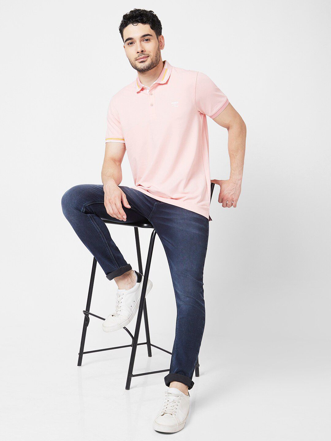 SPYKAR Polo Collar Slim Fit Cotton T-Shirt