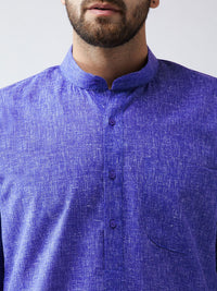 SOJANYA Men Blue Woven Design Straight Kurta