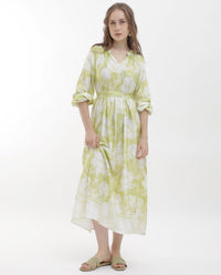 RAREISM Floral Printed Fit & Flare Midi Dress