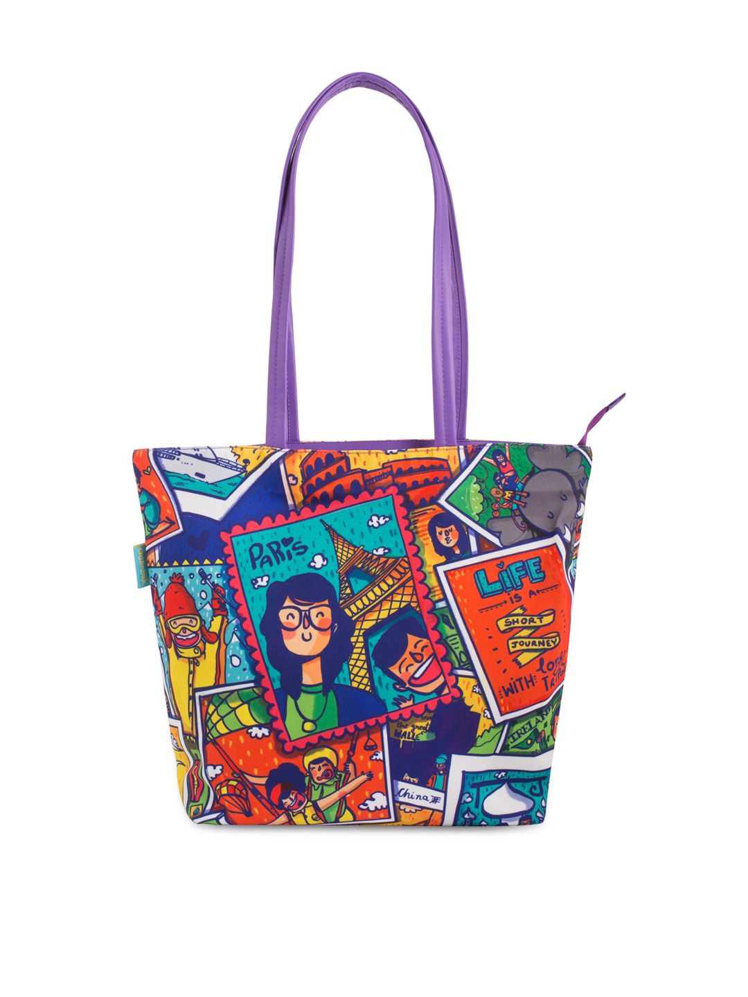 TEAL BY CHUMBAK Multicoloured Printed Tote Bag