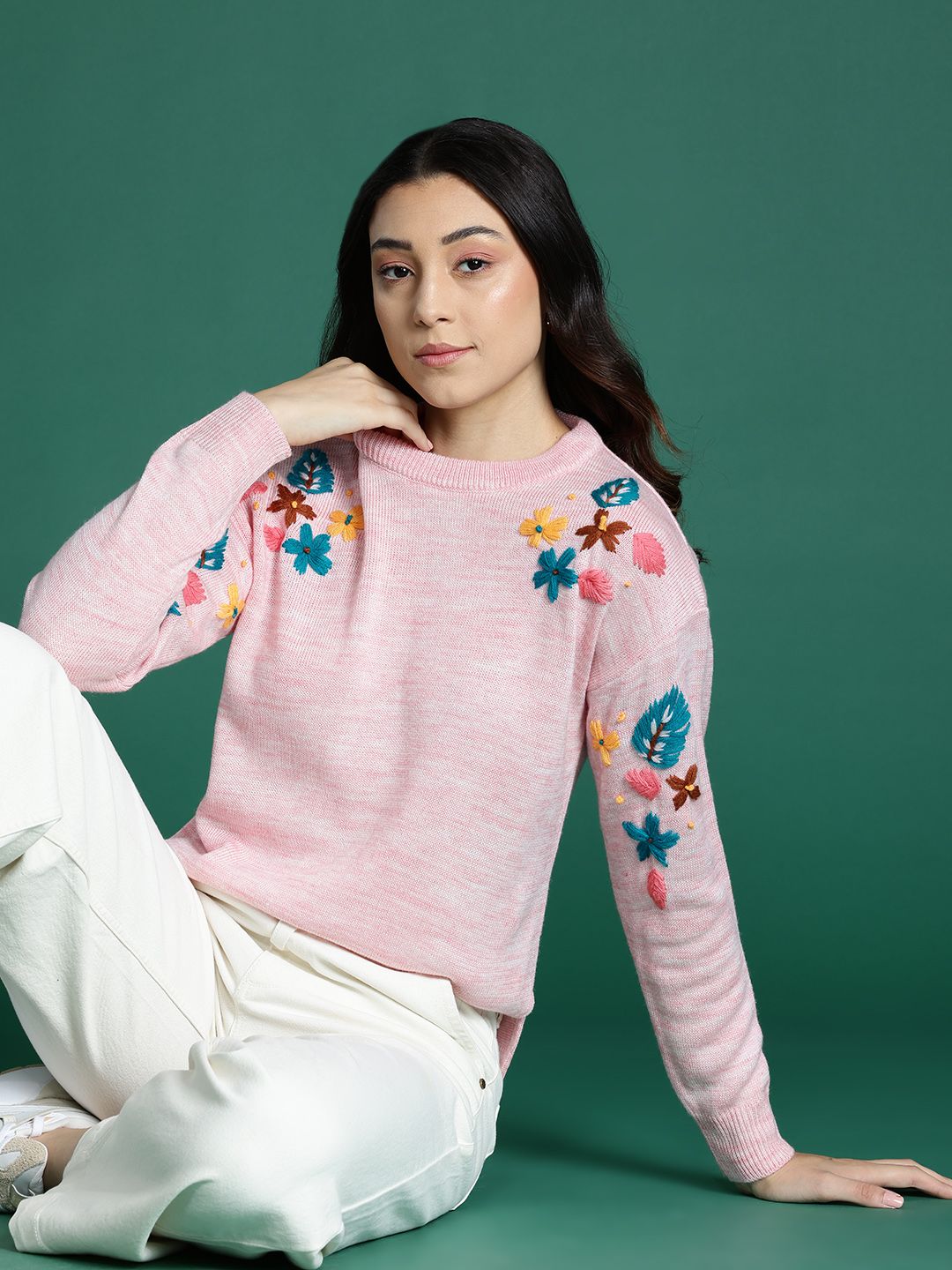 DressBerry Floral Embroidered Pullover