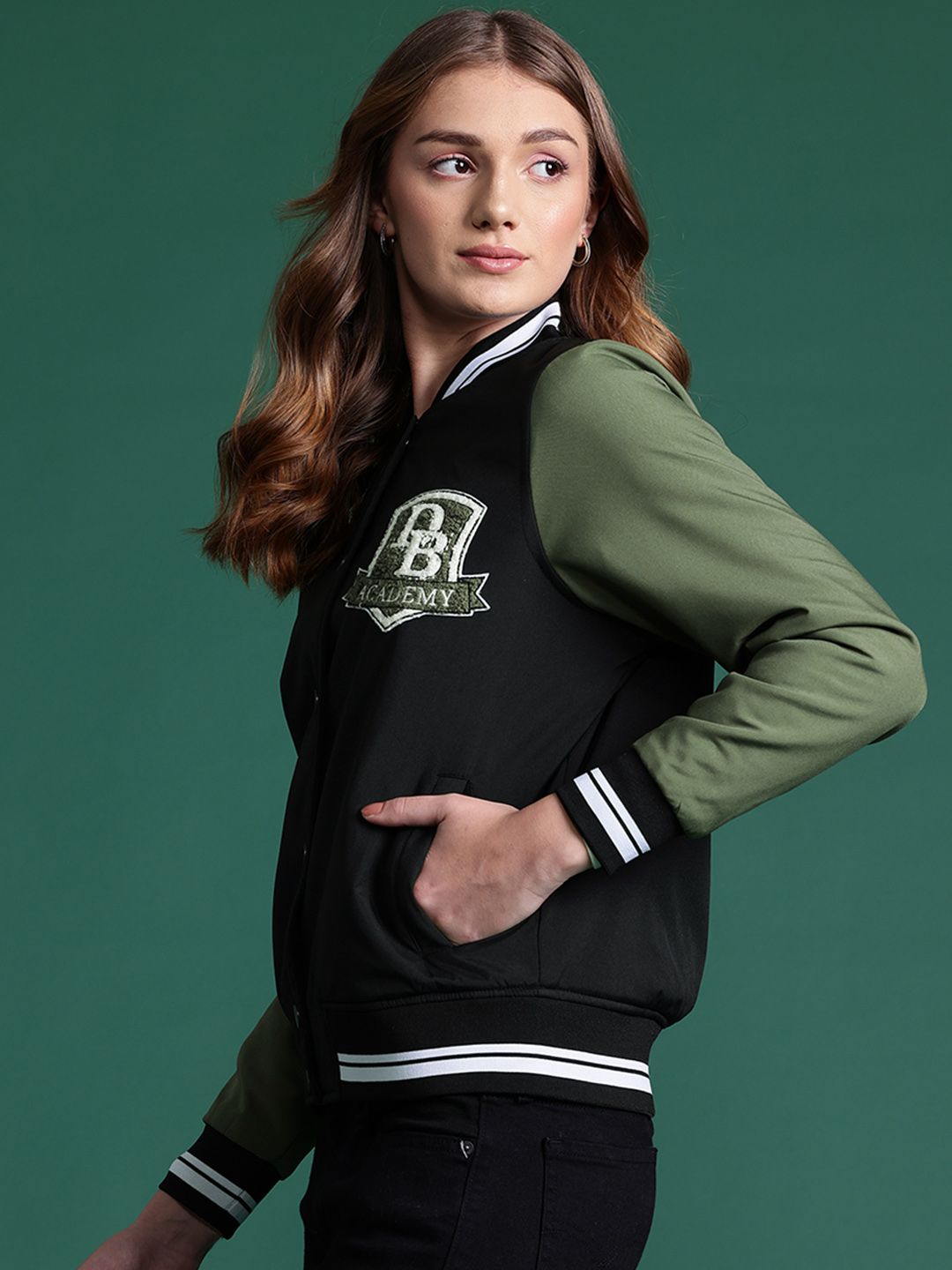 DressBerry Applique Detail Bomber Jacket