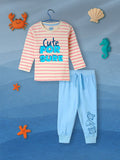 Nauti Nati Boys Striped Long Sleeves Pure Cotton T-shirt With Joggers