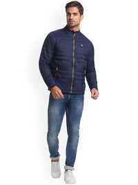 Being Human Men Navy Blue Longline Padded Jacket