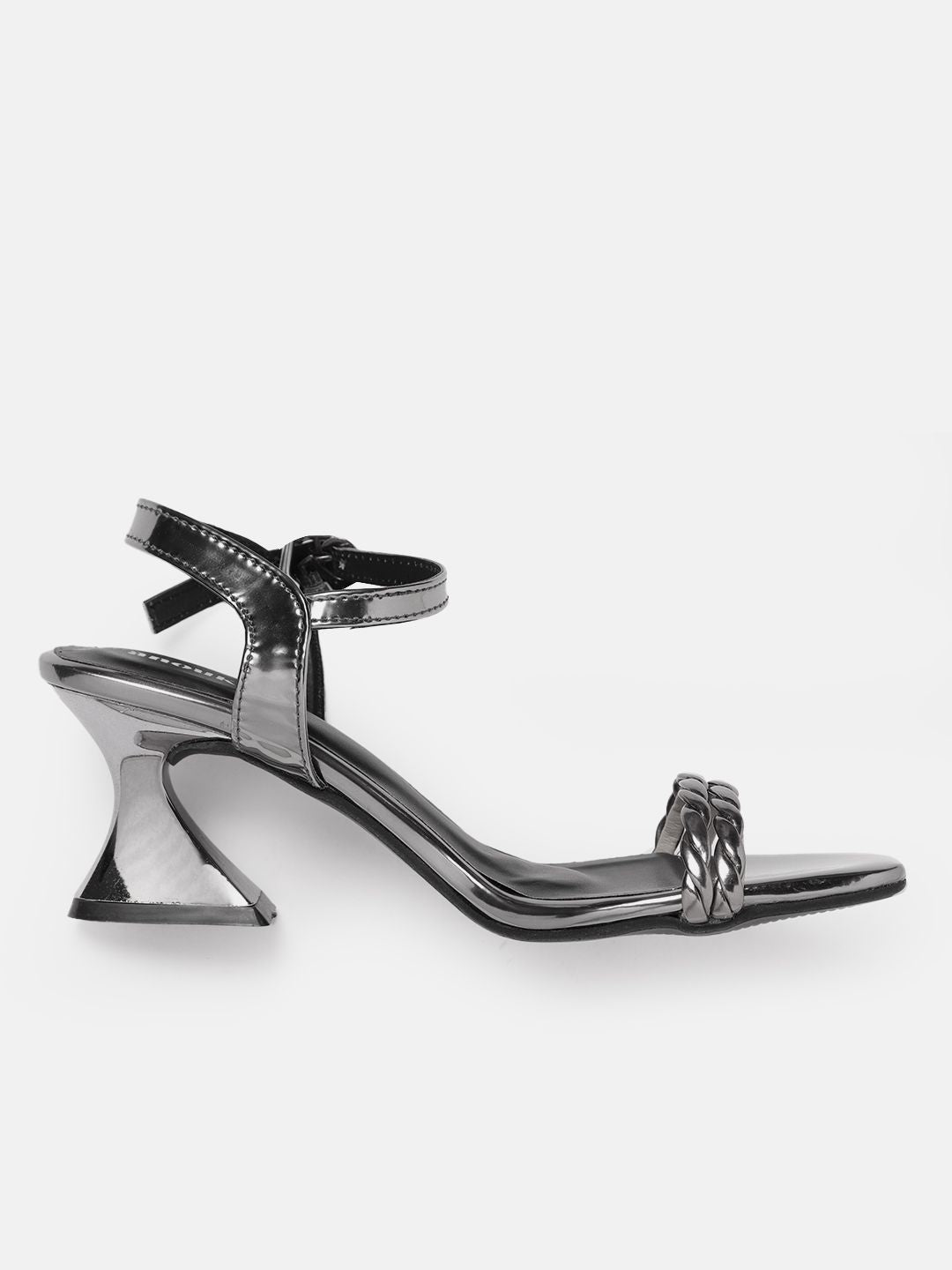 Anouk Striped Kitten Heeled Sandals
