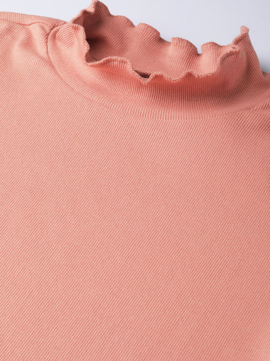 SASSAFRAS Peach-Coloured High-Neck Top
